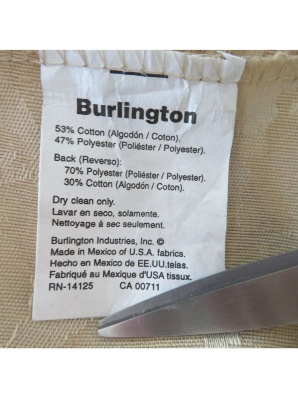 Vintage Burlington Queen Bed Skirt Jacquard Floral 15